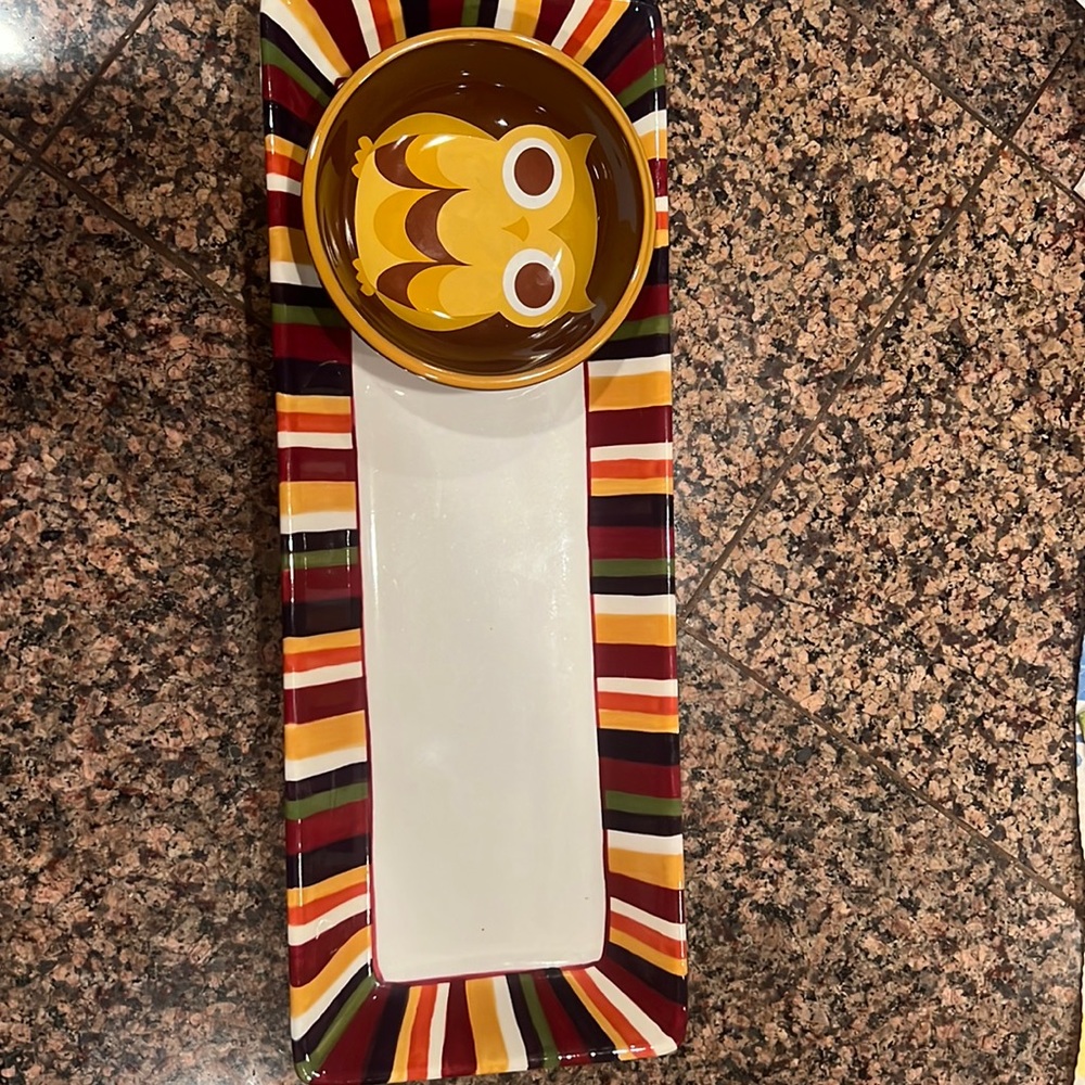 Chip/dip platter with bowl